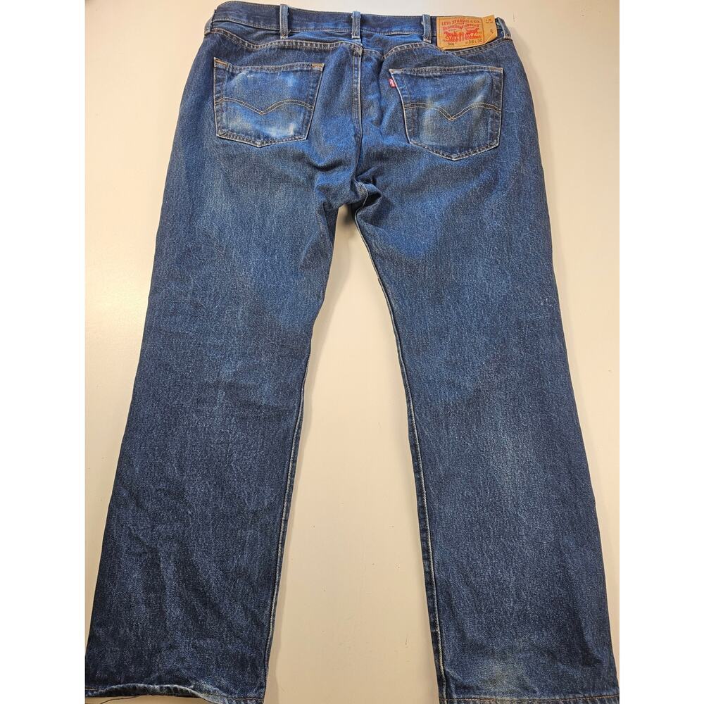 Levis original 501 38x30 waterless vintage fade jeans casual comfort button fly^